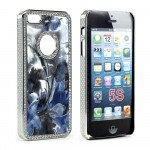 Wholesale iPhone 5 5S  Fusion Diamond Chrome Case (Blue MIX)